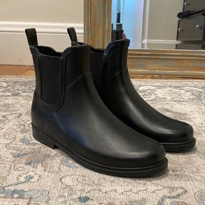 Brand New J CREW Short Black Rain boots Size 8